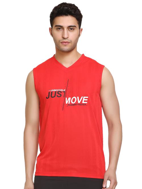 red chest-printed t-shirt - 18453174 -  Standard Image - 0