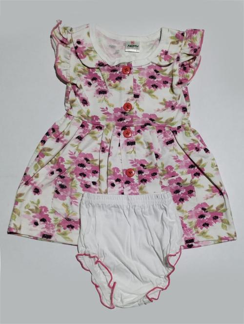girls round neck short sleeves frock - 18453501 - Standard Image - 0