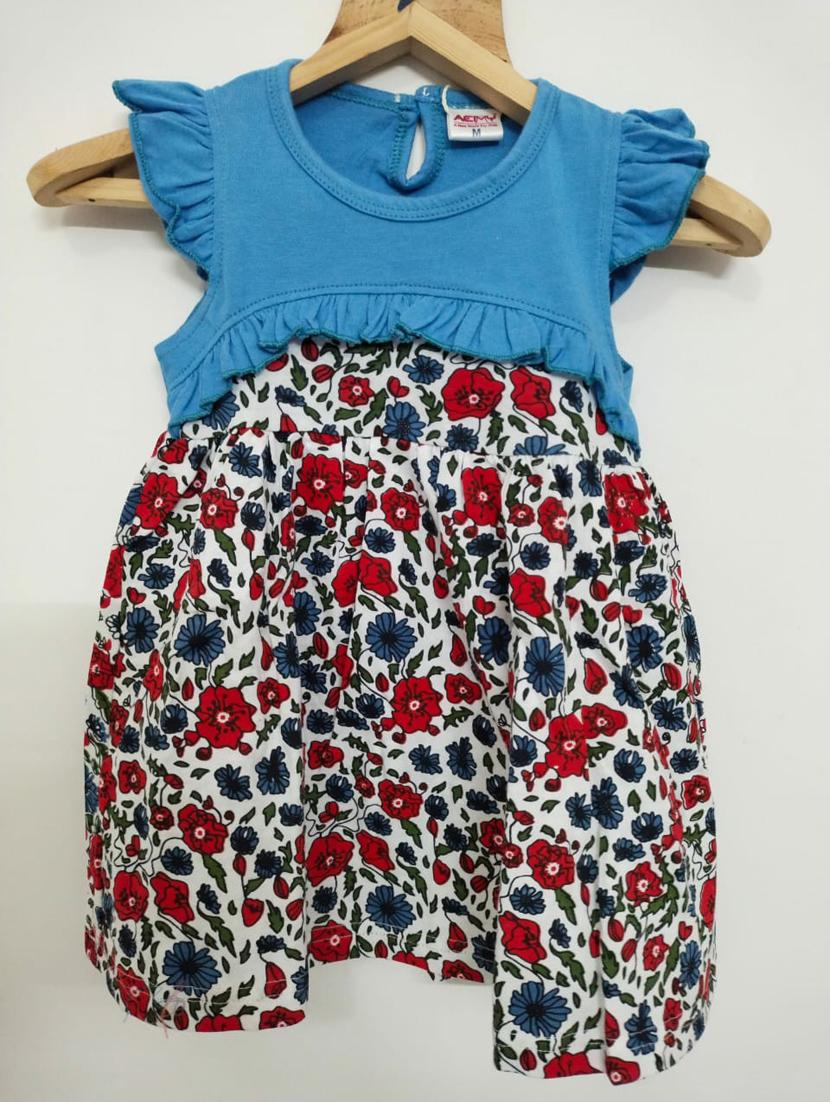 girls round neck short sleeves frock
