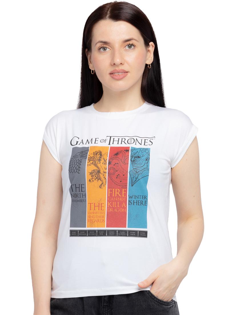round neck printed regular tee - 18453547 -  Zoom Image - 0