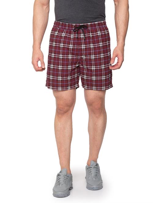 maroon checkered short - 18453570 -  Standard Image - 0