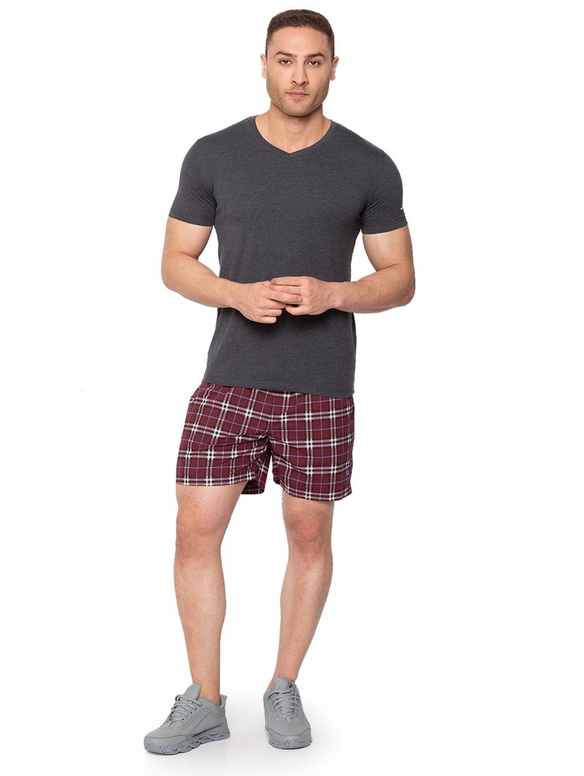 maroon checkered short - 18453570 - Standard Image - 3