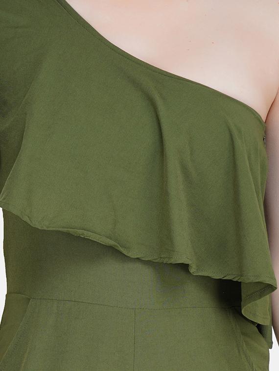 single shoulder three fourth jumpsuit - 18453607 - Standard Image - 3