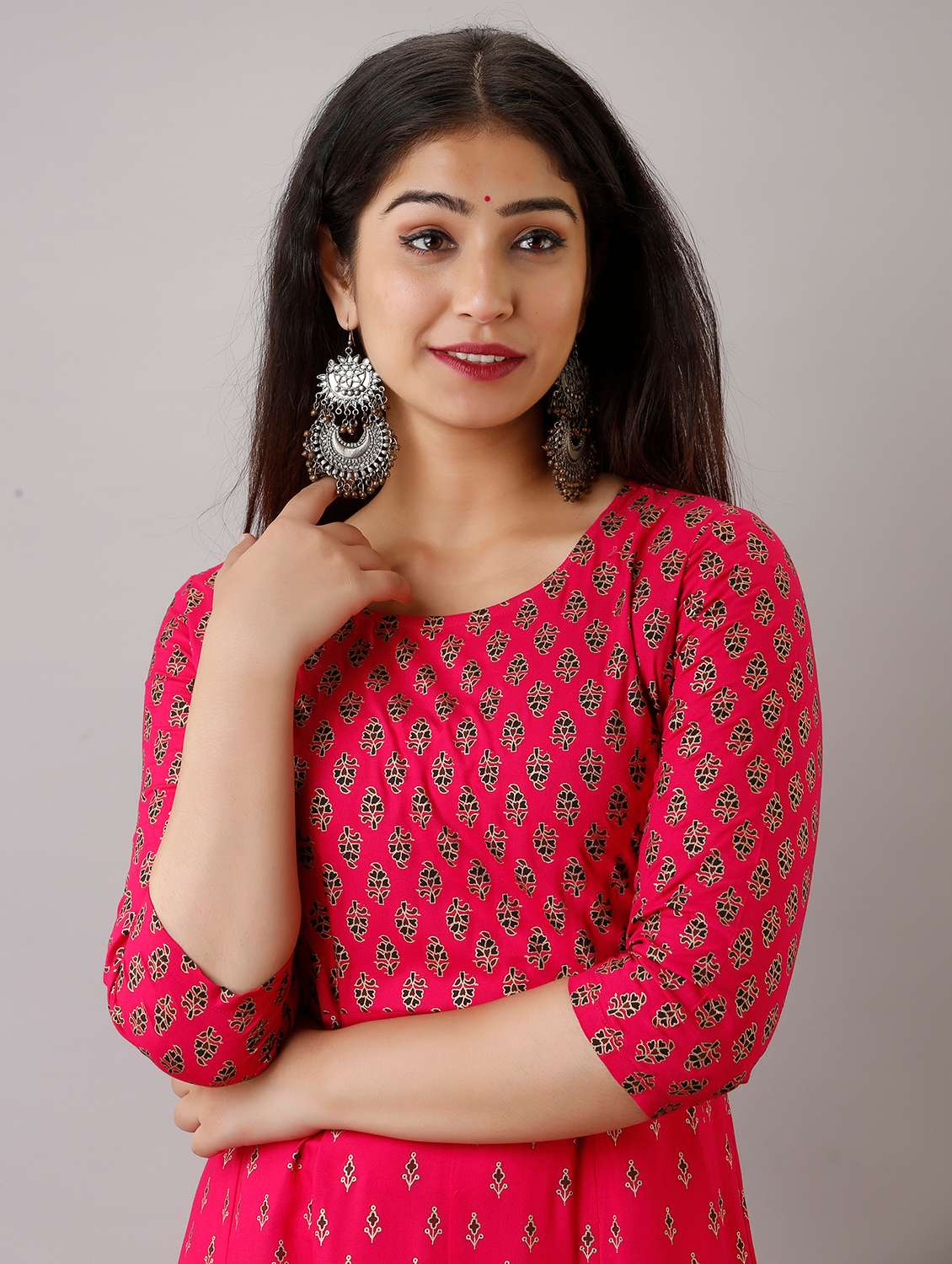 foil printed anarkali ethnic dress - 18454353 -  Standard Image - 3