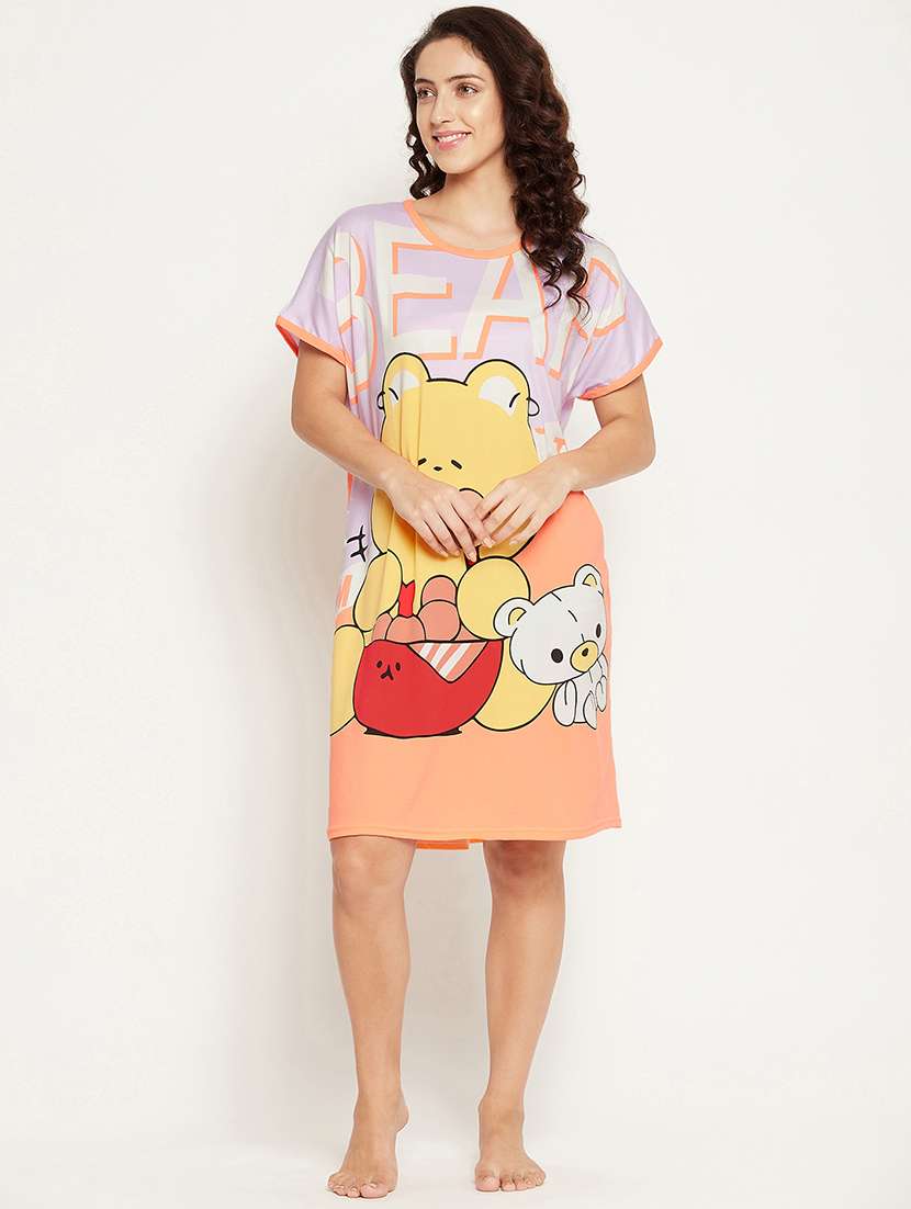 round neck printed sleepshirt