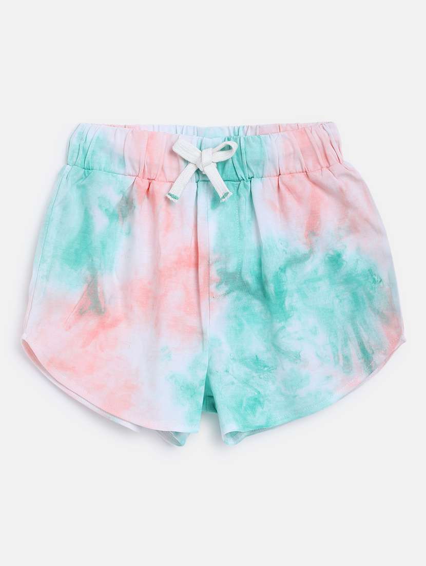 girls multi colored tie & dye shorts set - 18454476 -  Standard Image - 3