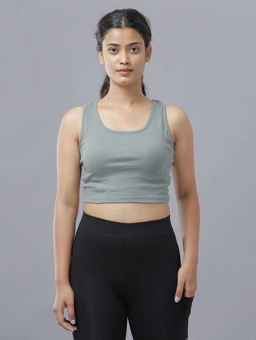 women's crop round neck t-shirt - 18455306 - Standard Image - 0