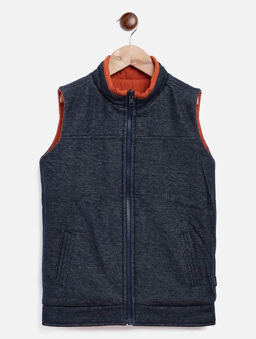 boys red solid reversible jacket 