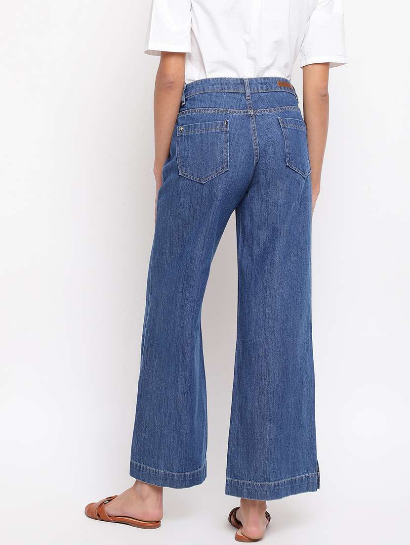 women's plain wide leg jeans - 18455872 -  Standard Image - 3