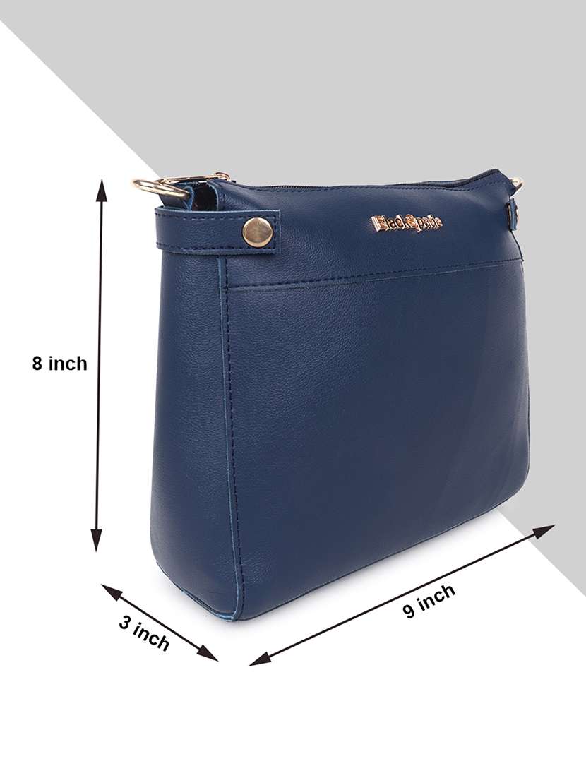 navy blue solid regular sling bag with wallet - 18457208 -  Standard Image - 3