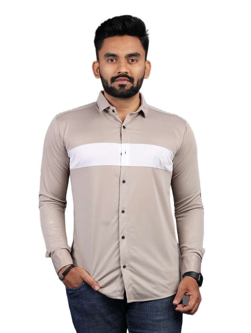 mauve cut and sew casual shirt