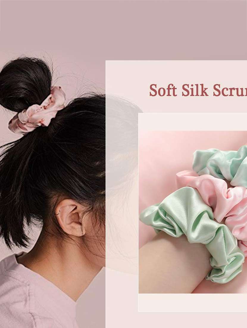 satin silk hair scrunchies for women and girls (pack of 6 pcs) - 18457365 -  Standard Image - 5
