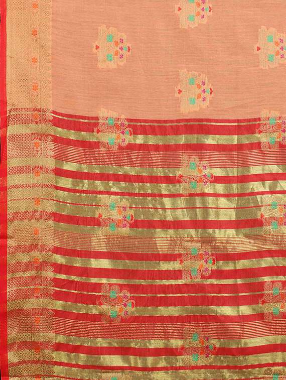 women's self design peach colored saree - 18457628 - Standard Image - 3