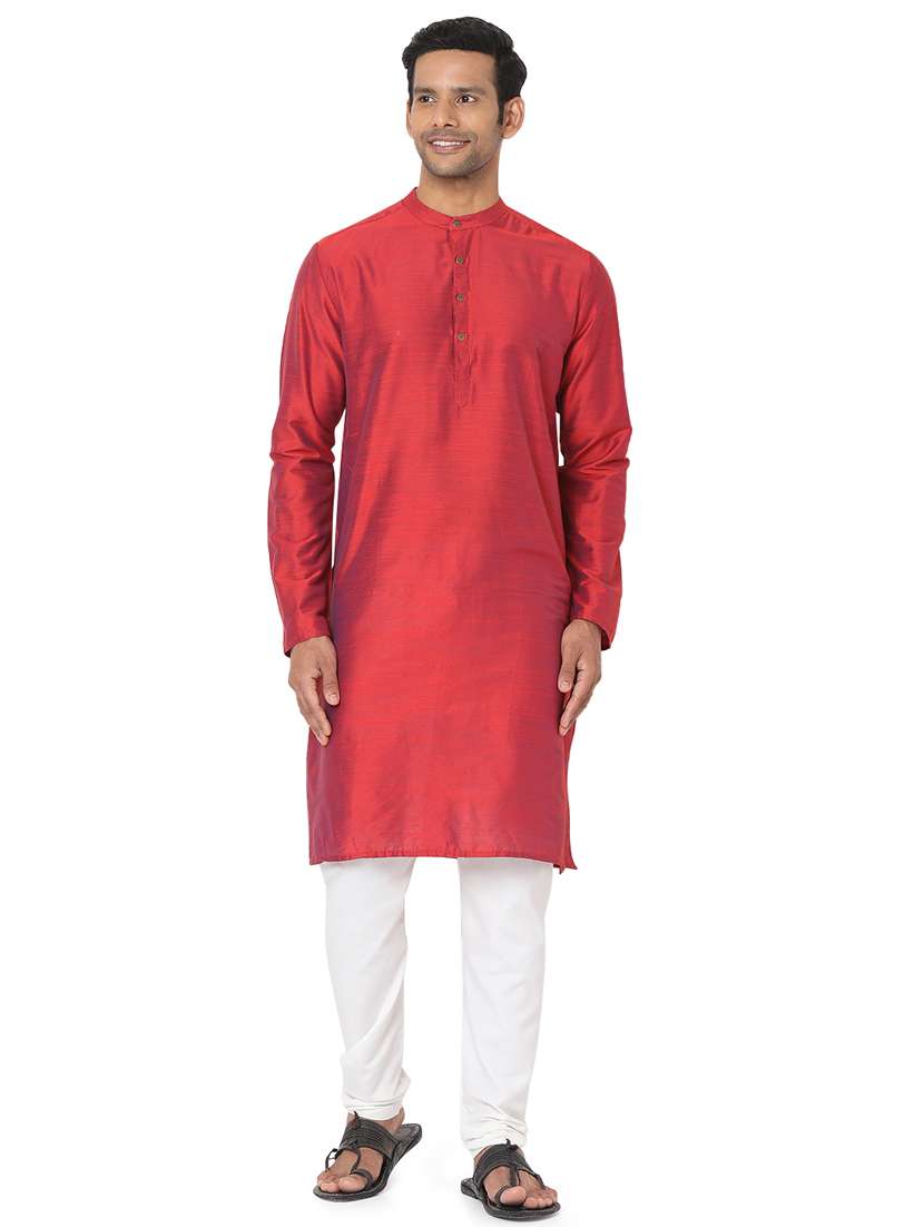 red solid medium kurta