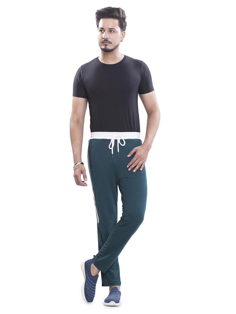 teal grey side-taped full length track pant - 18458339 - Standard Image - 3
