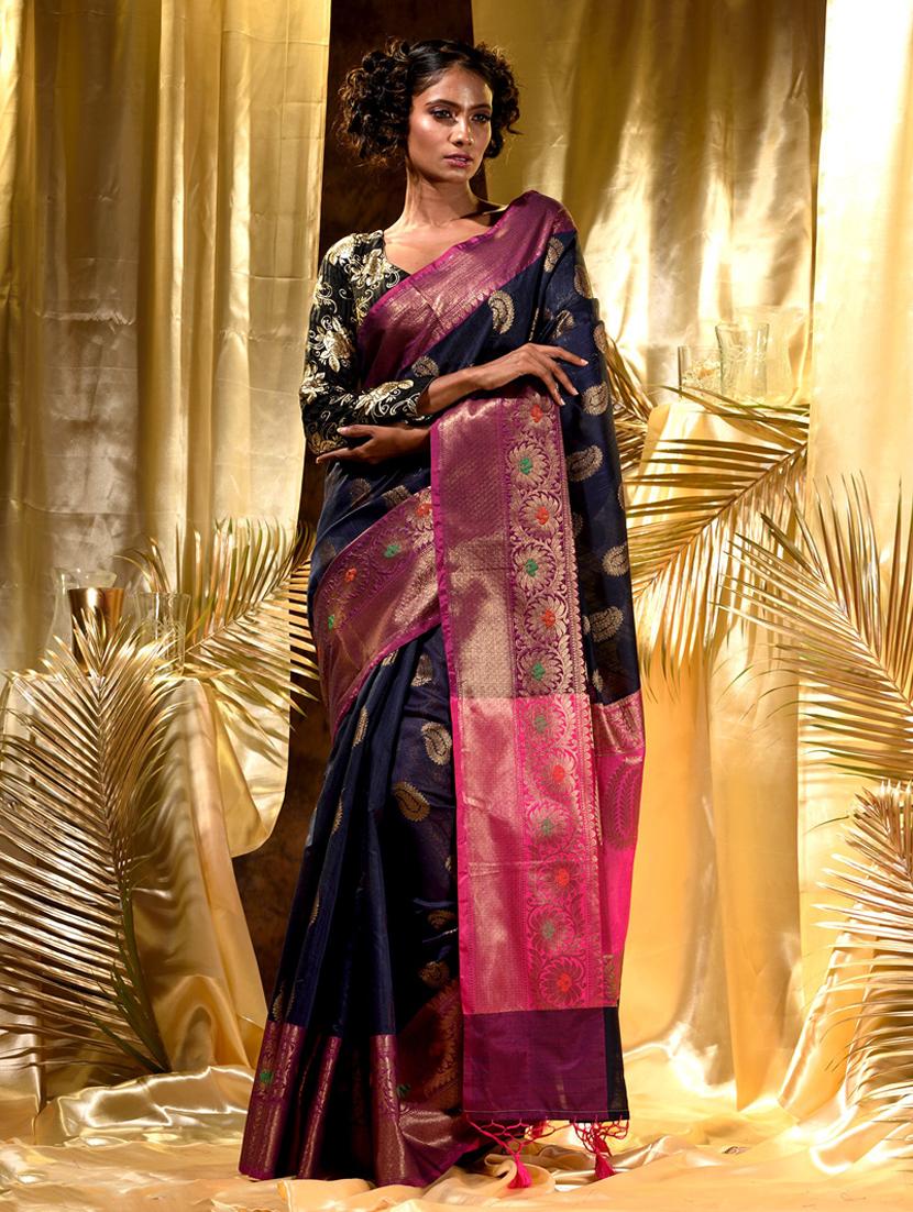 jacquard work banarasi saree with blouse - 18458401 - Zoom Image - 0