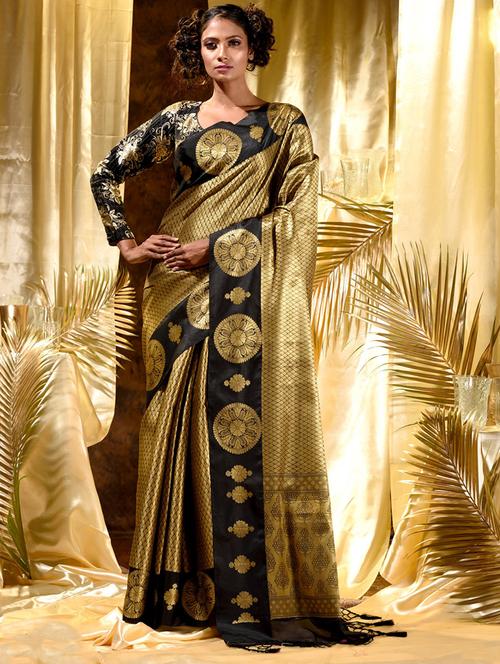 jacquard work banarasi saree with blouse - 18458415 - Standard Image - 0