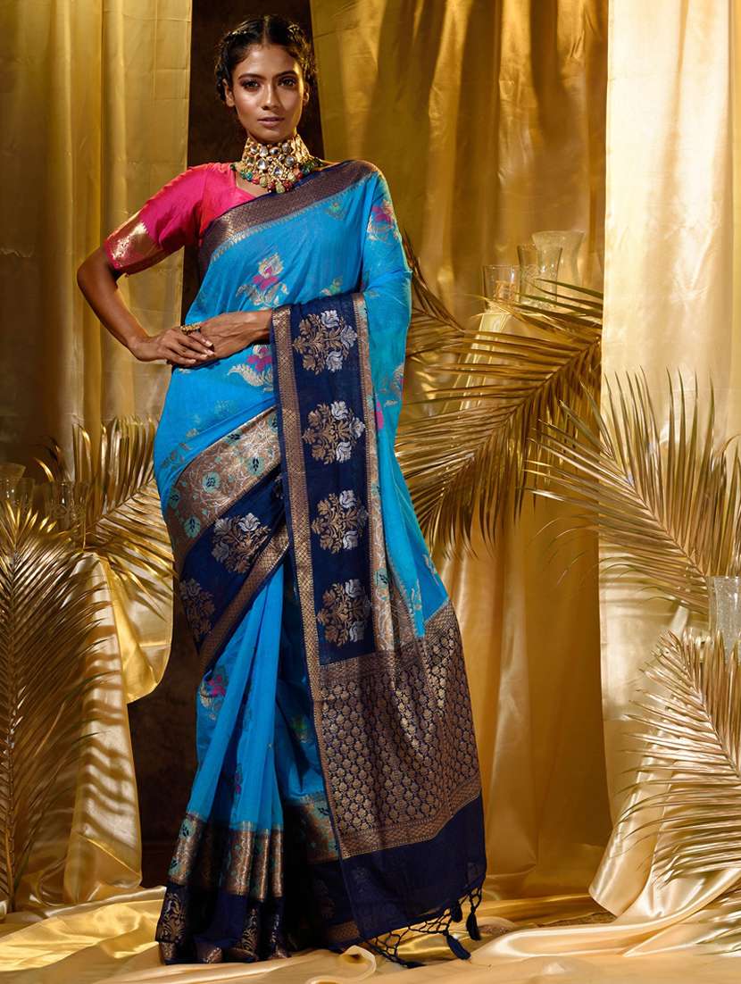 jacquard work banarasi saree with blouse - 18458440 - Zoom Image - 0