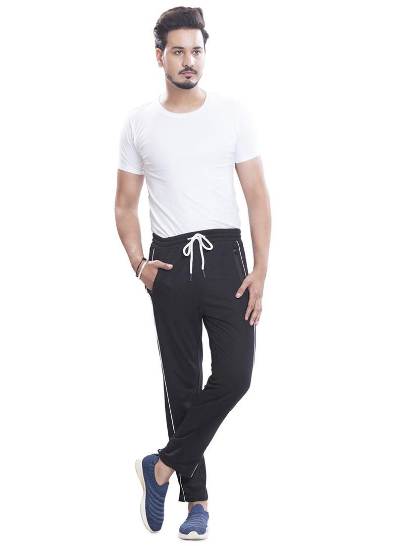 black side-taped full length track pant - 18458744 - Standard Image - 3