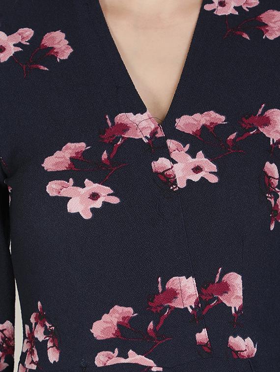 v-neck floral full leg jumpsuit - 18458967 - Standard Image - 3