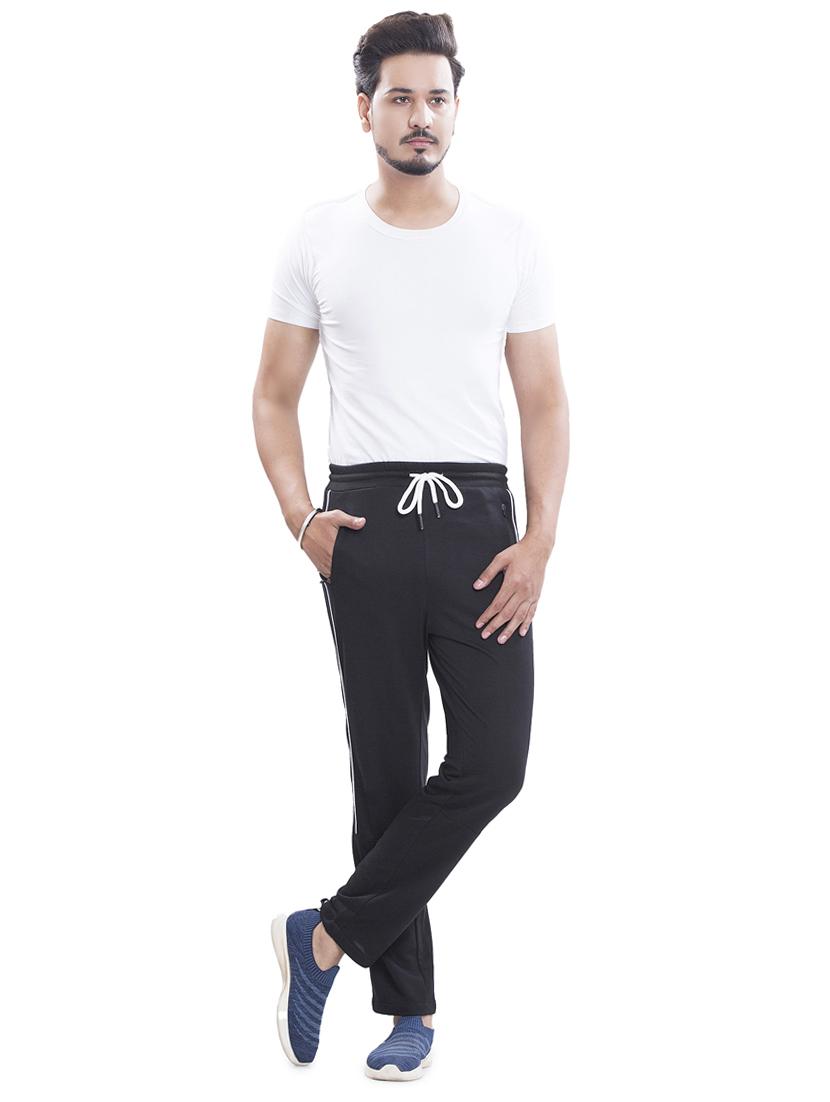 black side-taped full length track pant - 18459130 - Standard Image - 3