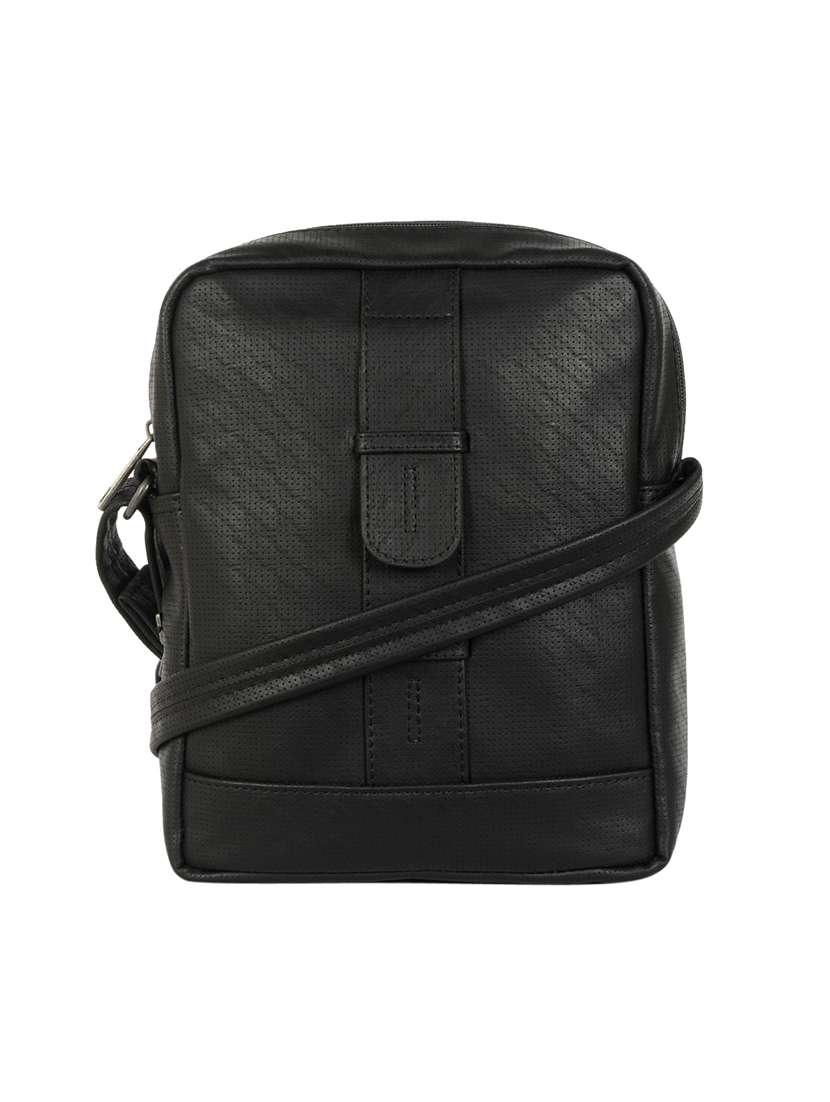 Buy online Black Solid Messenger Sling Bag from bags for Men by Baggit