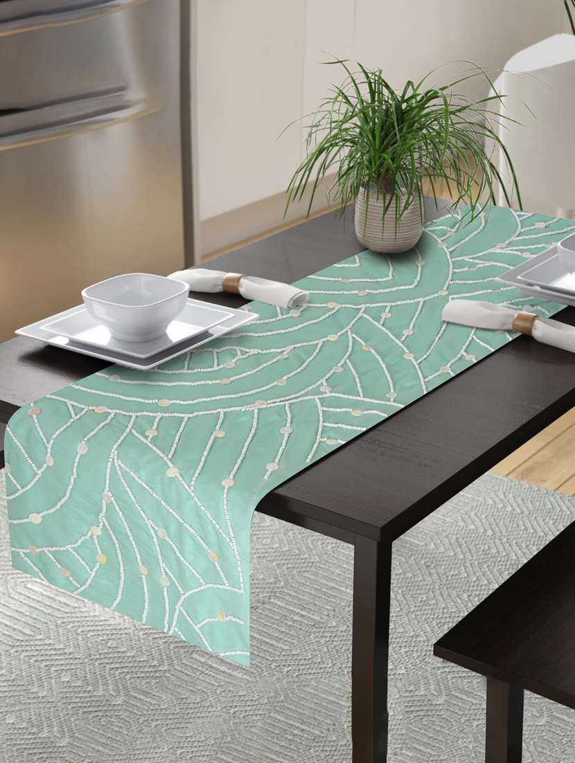 alina decor embllished table runner for center and dining tabale - 13x60 inch