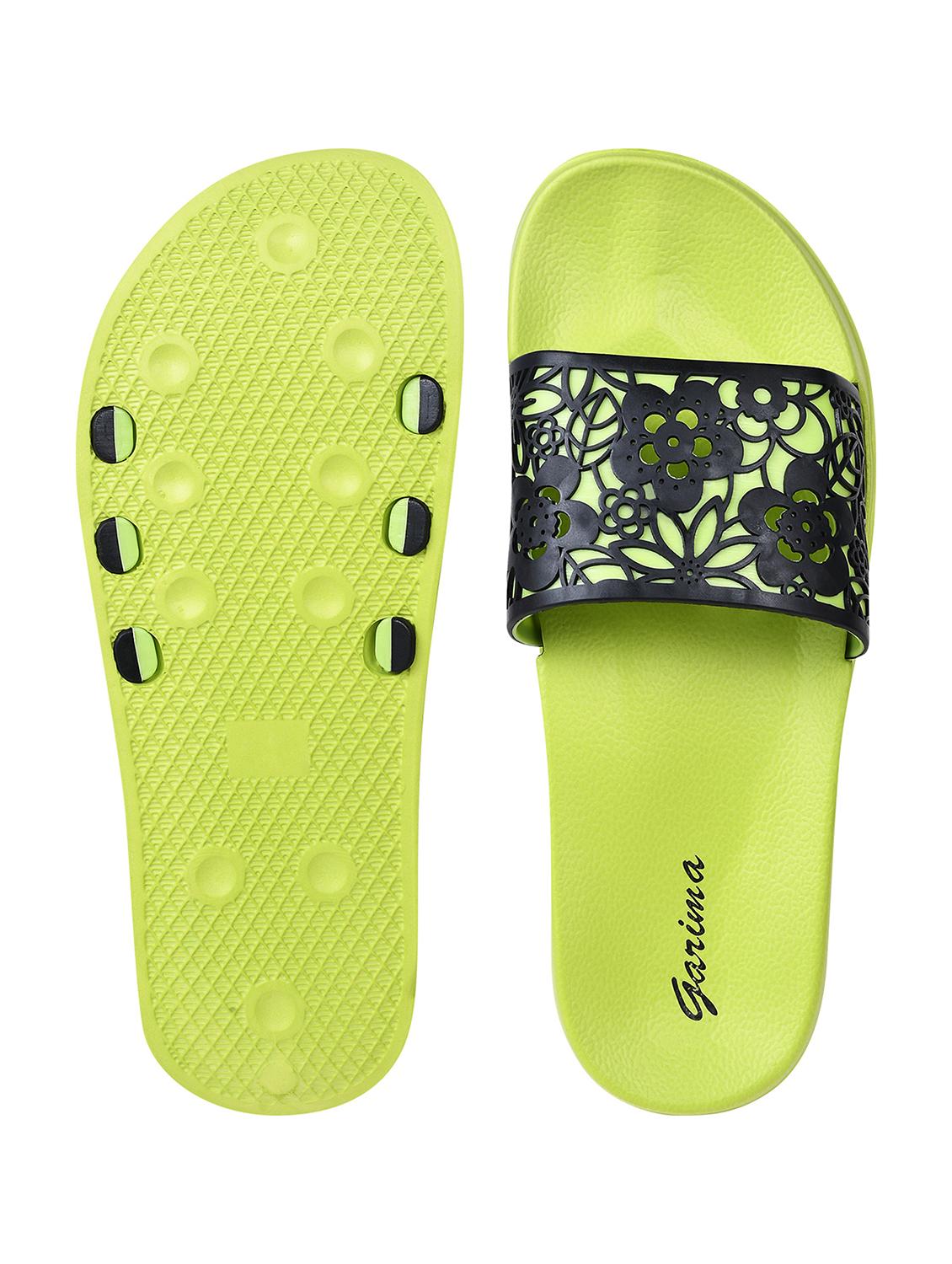 green mesh slides flip flops - 18460318 - Standard Image - 3