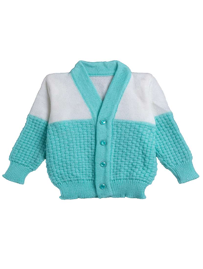 boys sea green color block sweater with cap & socks - 18460385 -  Zoom Image - 0