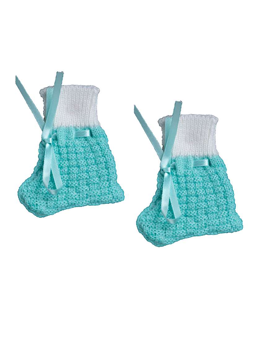boys sea green color block sweater with cap & socks - 18460385 - Standard Image - 3