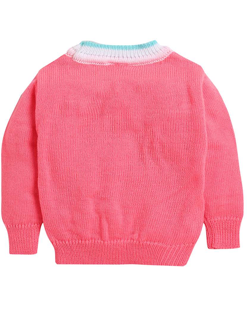 Buy online Girl Pink Printed Sweater from winterwear for Women by