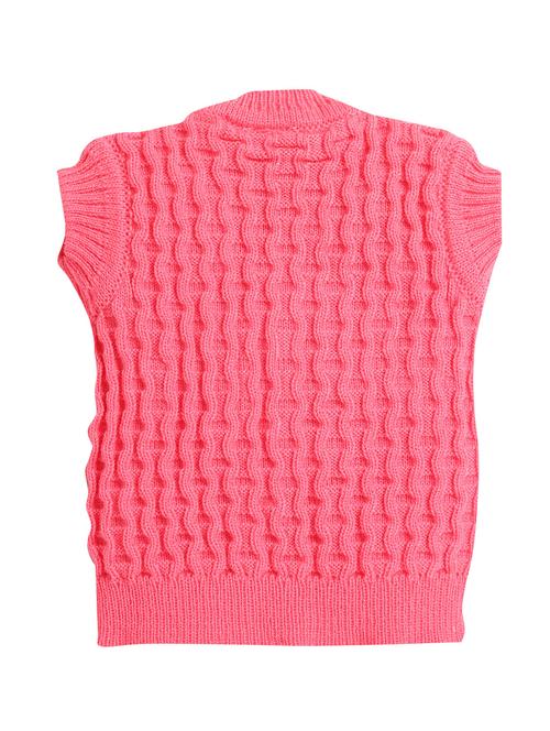 girls pink woven cardigan - 18460399 - Standard Image - 0