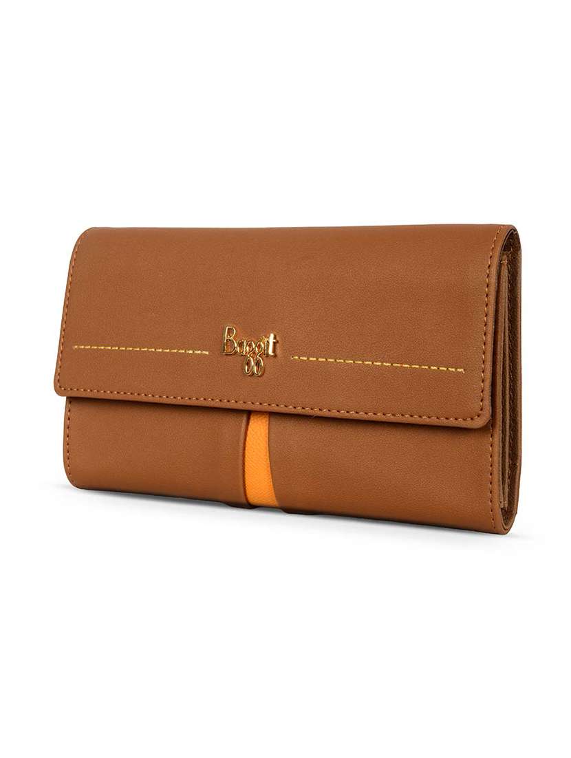 brown solid wallet - 18460461 - Standard Image - 3
