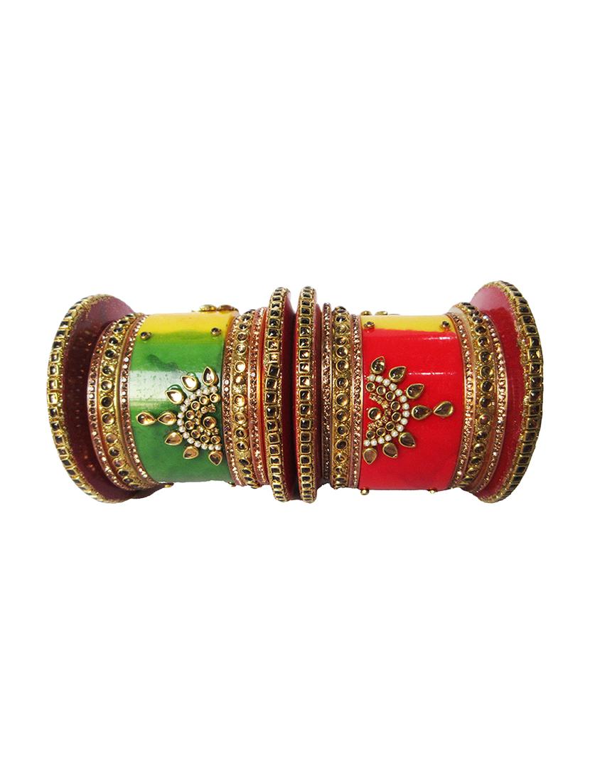 multi colored designer chuda set for women - 18460522 - Standard Image - 3