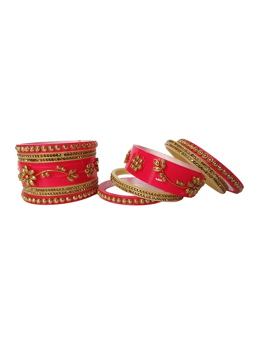 pink designer chuda set - 18460535 - Standard Image - 3