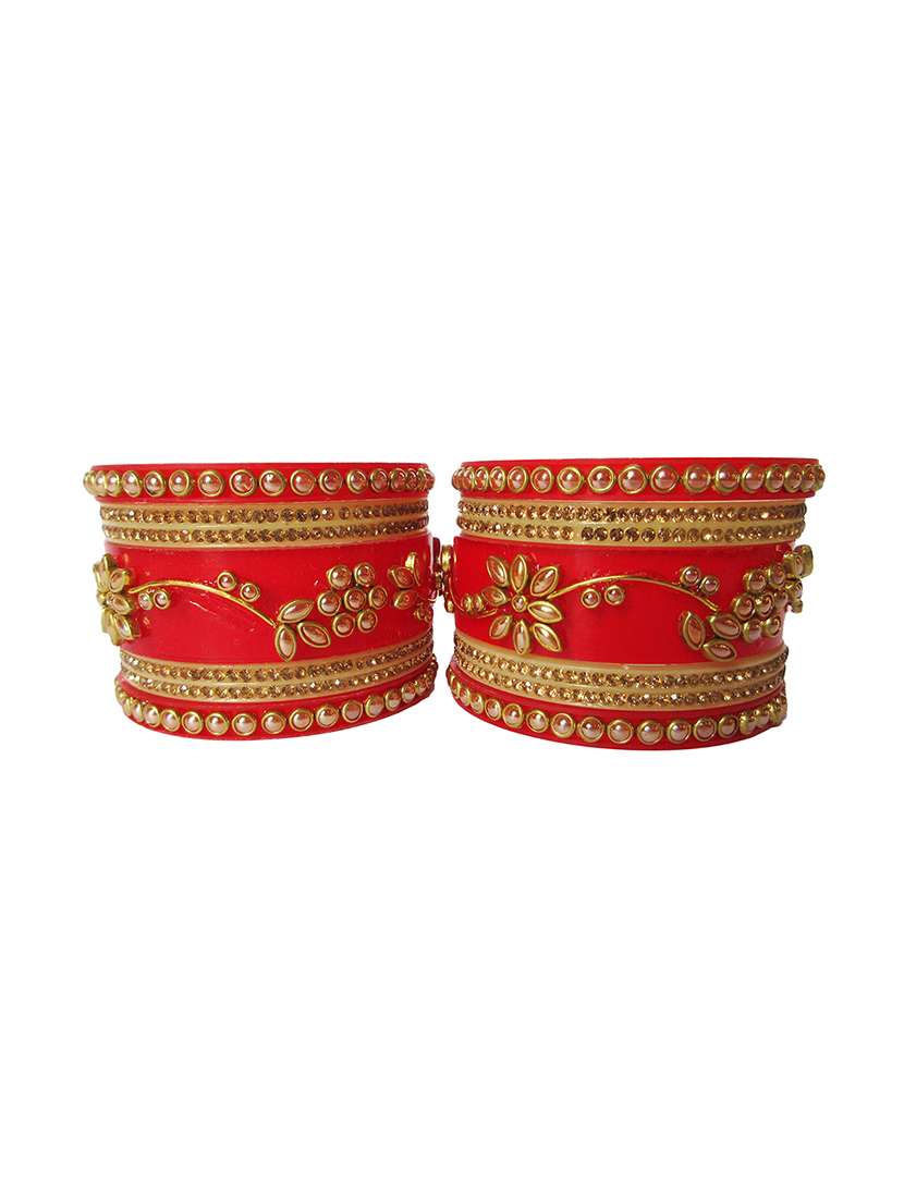 red designer chuda set for women/girls