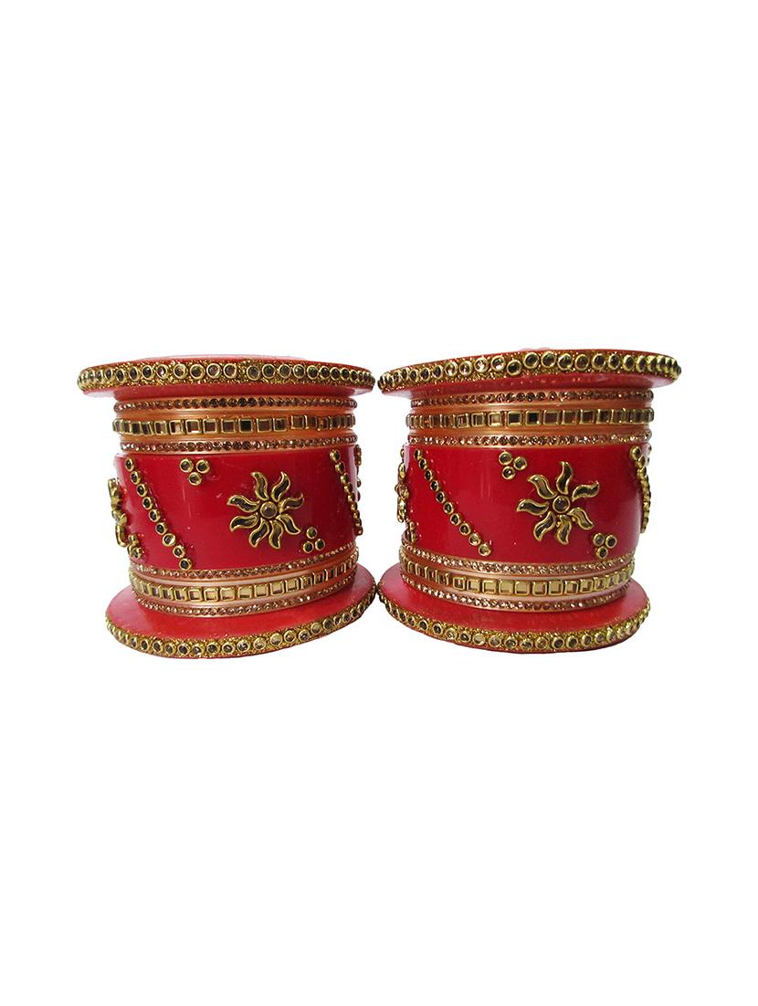red designer chuda set for women/girls