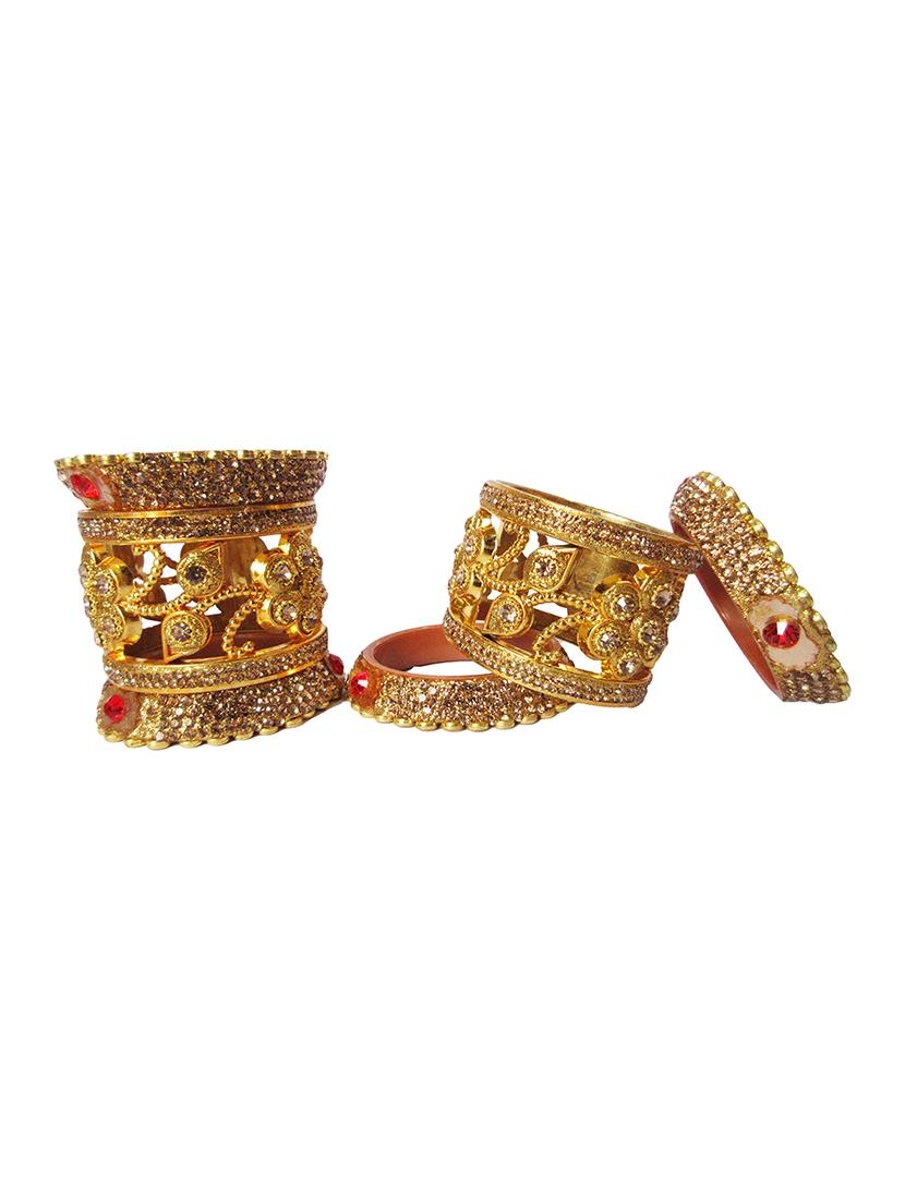 gold designer chuda set for women/girls - 18460542 - Standard Image - 3