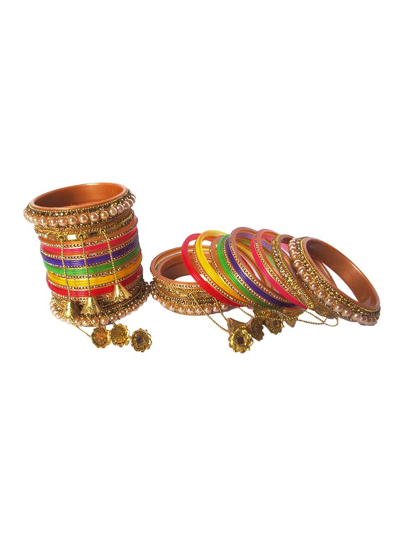 multi colored designer chuda set for women - 18460545 - Standard Image - 3
