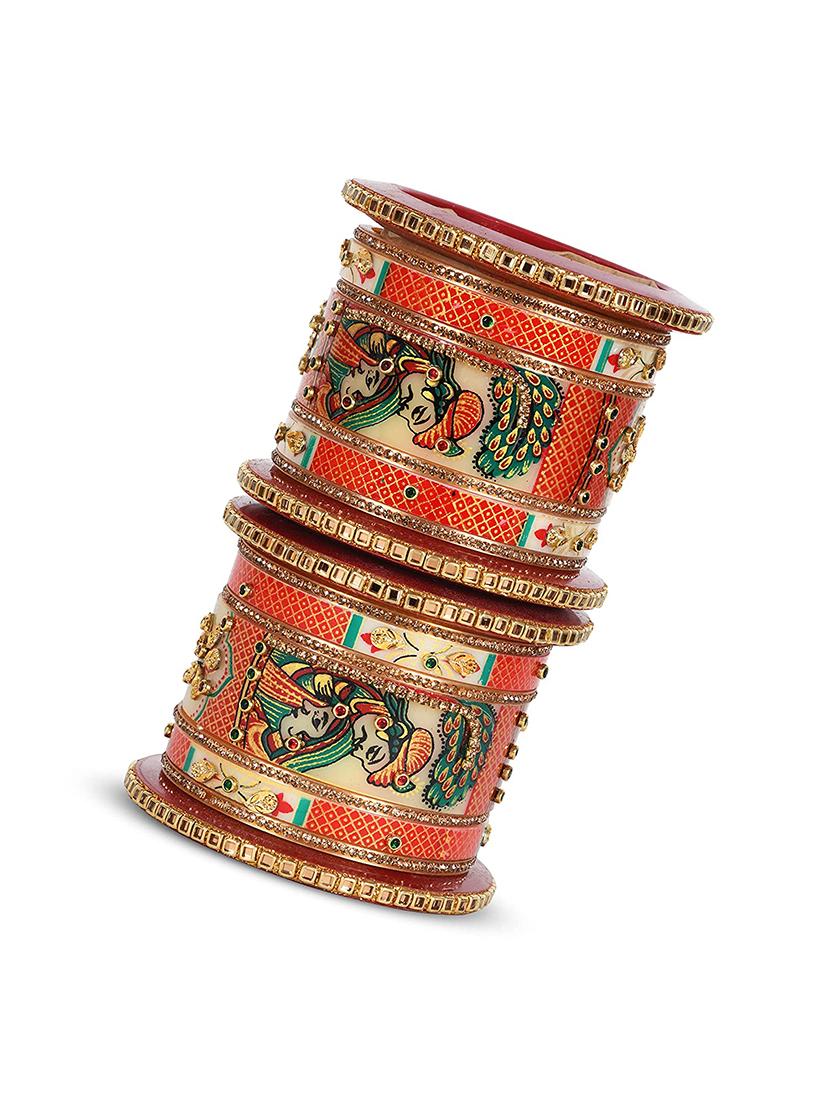 multi colored designer chuda set for women - 18460548 - Standard Image - 3