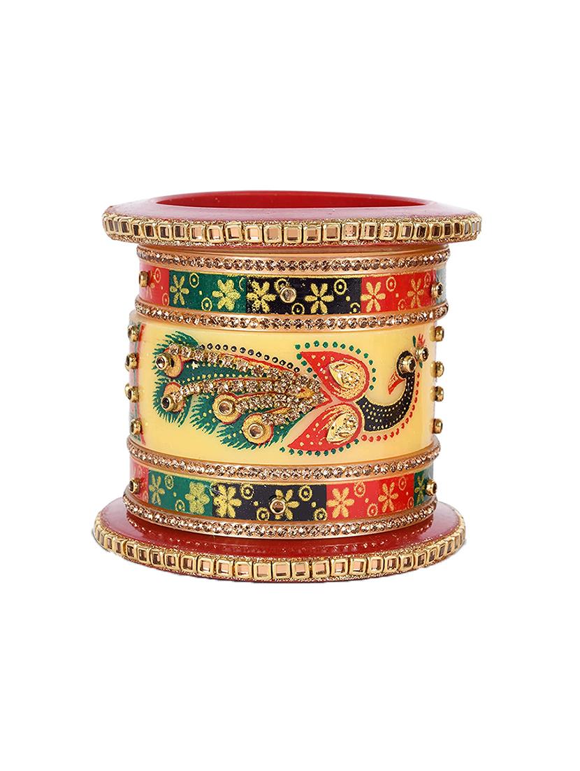 multi colored designer chuda set for women - 18460549 - Standard Image - 3