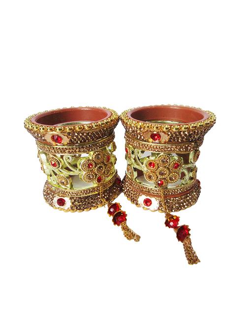 gold designer chuda set for women/girls - 18460552 - Standard Image - 0