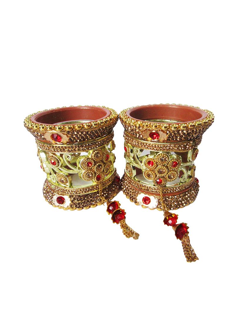 gold designer chuda set for women/girls - 18460552 - Zoom Image - 0