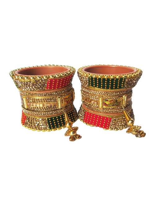 multi colored designer chuda set for women - 18460556 -  Standard Image - 0