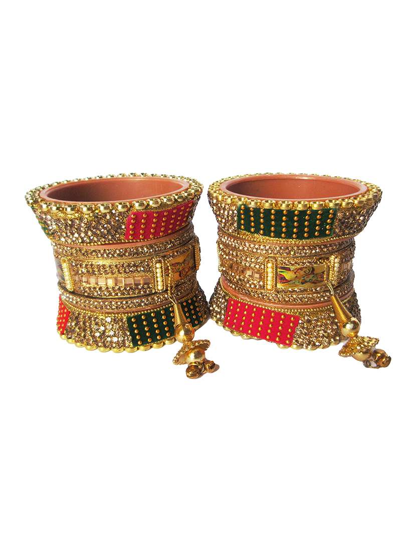 multi colored designer chuda set for women