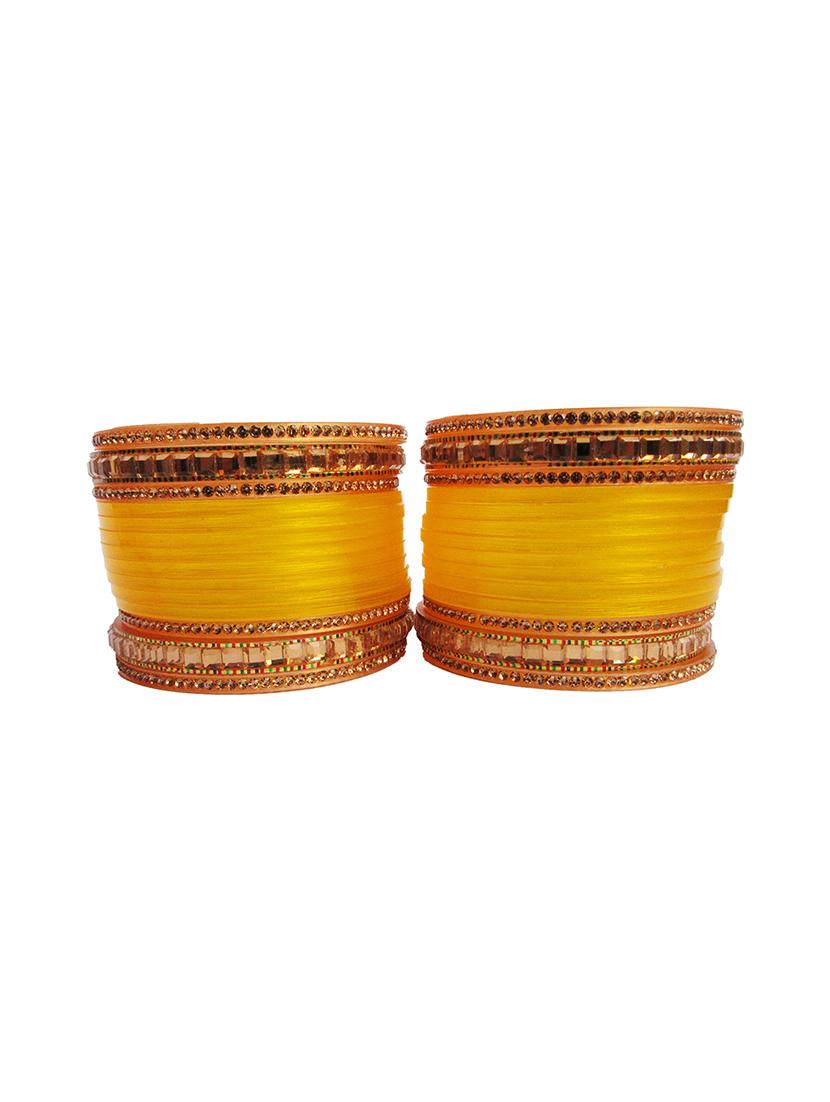 yellow designer chuda set for women/girls - 18460559 - Zoom Image - 0