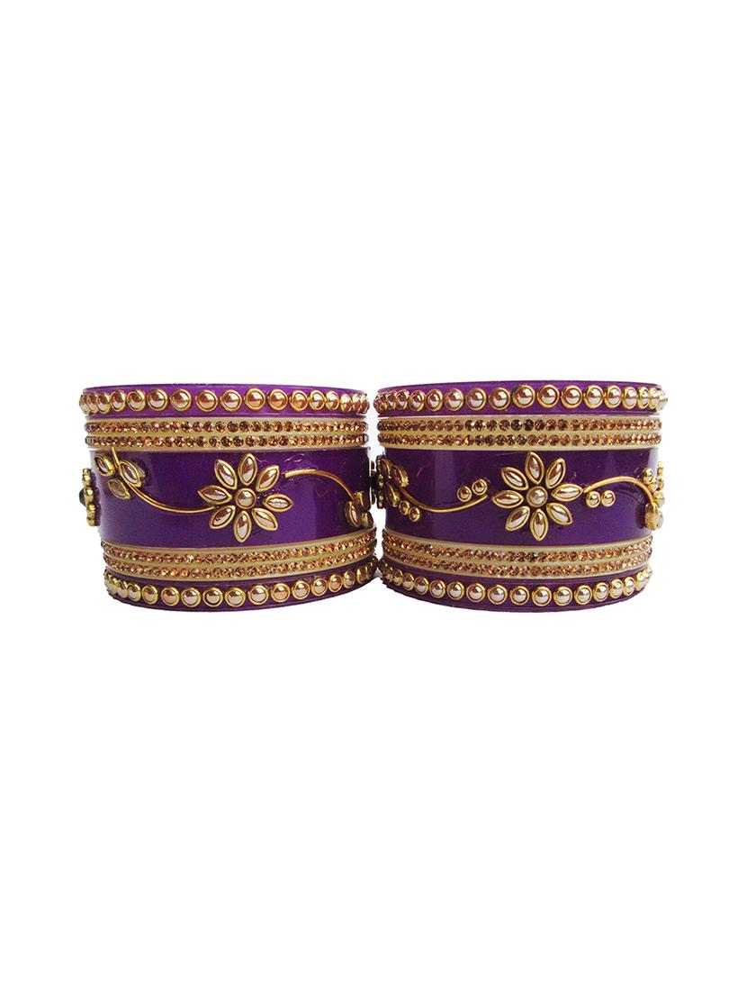 purple designer chuda set for women/girls