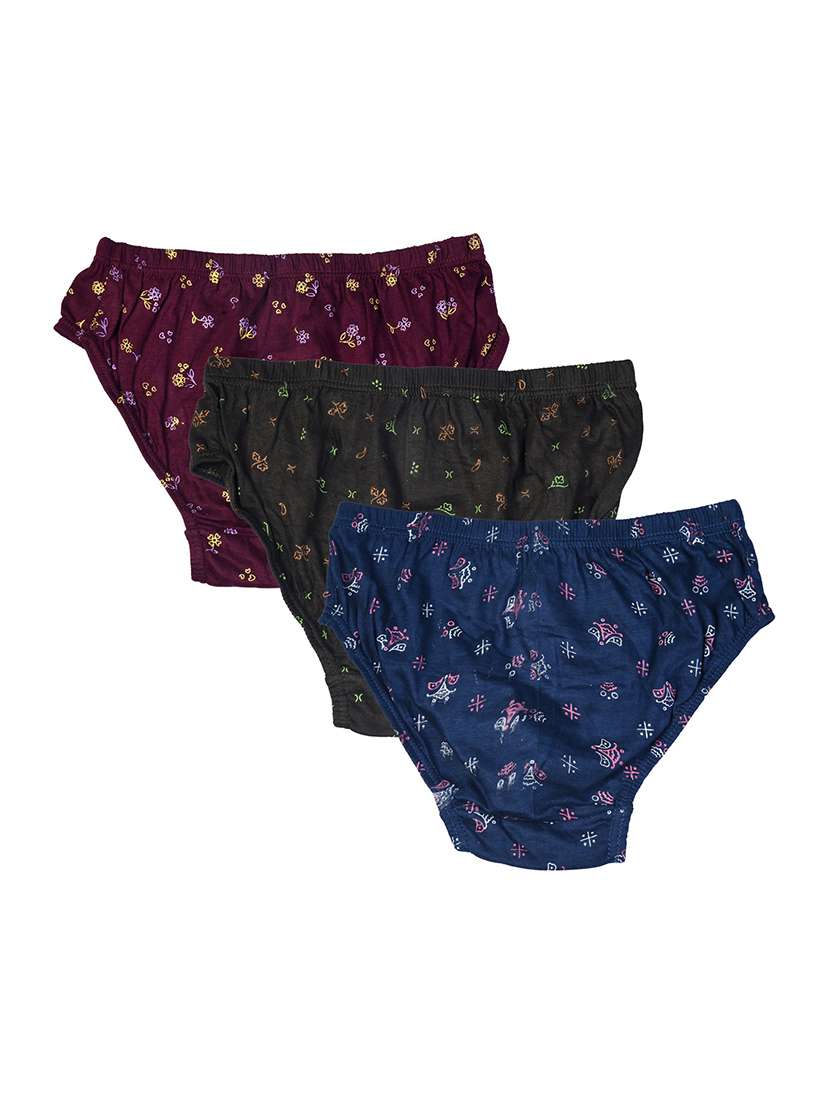 pack of 3 floral hipster panty