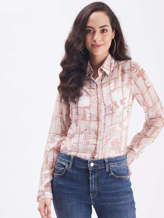 long sleeved printed shirt - 18461200 - Zoom Image - 0