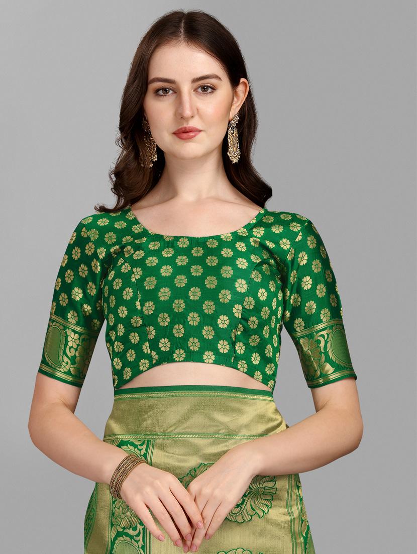 jacquard work woven saree with blouse - 18461268 - Standard Image - 3